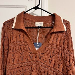 M Brown Collared sweater